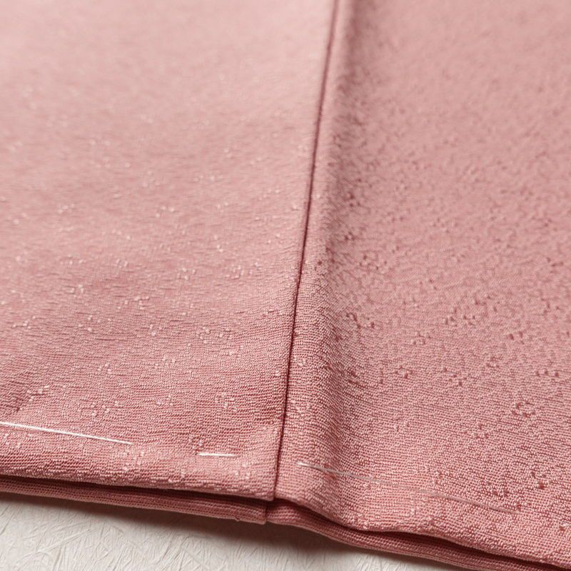 色無地 美品 草木染 落款入り しつけ糸付き 一つ紋付き 正絹 無地 袷仕立て 身丈162.5cm 裄丈67cm ピンク_画像9