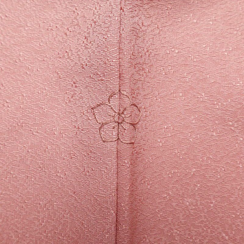 色無地 美品 草木染 落款入り しつけ糸付き 一つ紋付き 正絹 無地 袷仕立て 身丈162.5cm 裄丈67cm ピンク_画像11