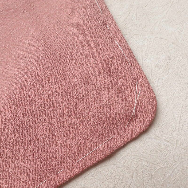 色無地 美品 草木染 落款入り しつけ糸付き 一つ紋付き 正絹 無地 袷仕立て 身丈162.5cm 裄丈67cm ピンク_画像14