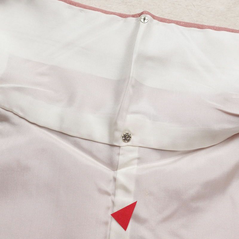 色無地 美品 草木染 落款入り しつけ糸付き 一つ紋付き 正絹 無地 袷仕立て 身丈162.5cm 裄丈67cm ピンク_画像18