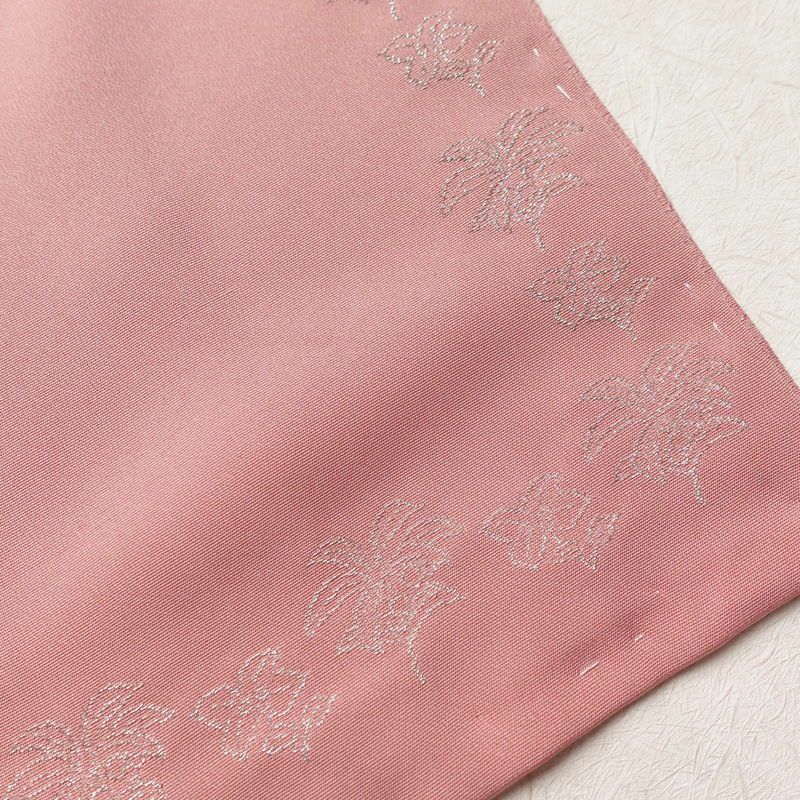 色無地 美品 草木染 落款入り しつけ糸付き 一つ紋付き 正絹 無地 袷仕立て 身丈162.5cm 裄丈67cm ピンク_画像20