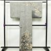 訪問着 たたき染め 縮緬 正絹 古典柄 袷仕立て 身丈164.5cm 裄丈67cm 箔 金彩 グレー_画像2