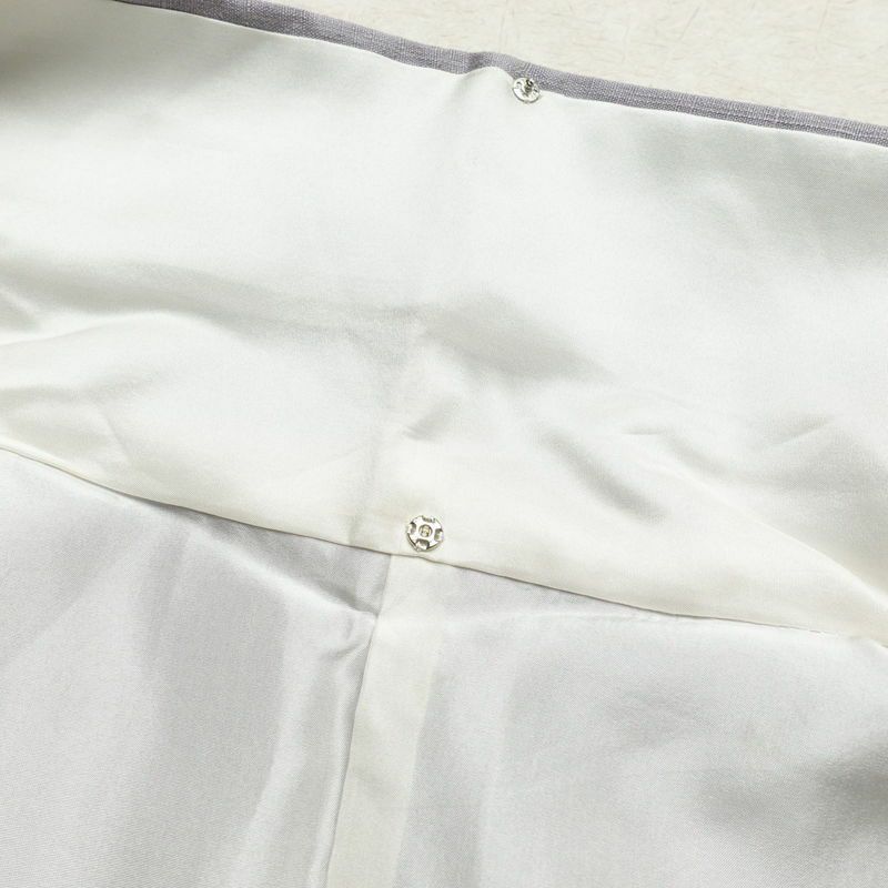 付け下げ スワトウ刺繍 紬地 正絹 古典柄 袷仕立て 身丈164cm 裄丈65.5cm 紫・藤色_画像18