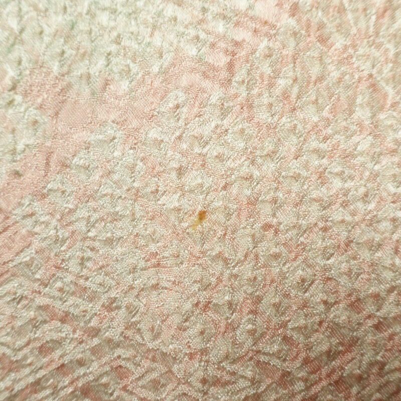 付け下げ しつけ糸付き 絞り 正絹 花柄 袷仕立て 身丈163.5cm 裄丈66cm ピンク_画像9