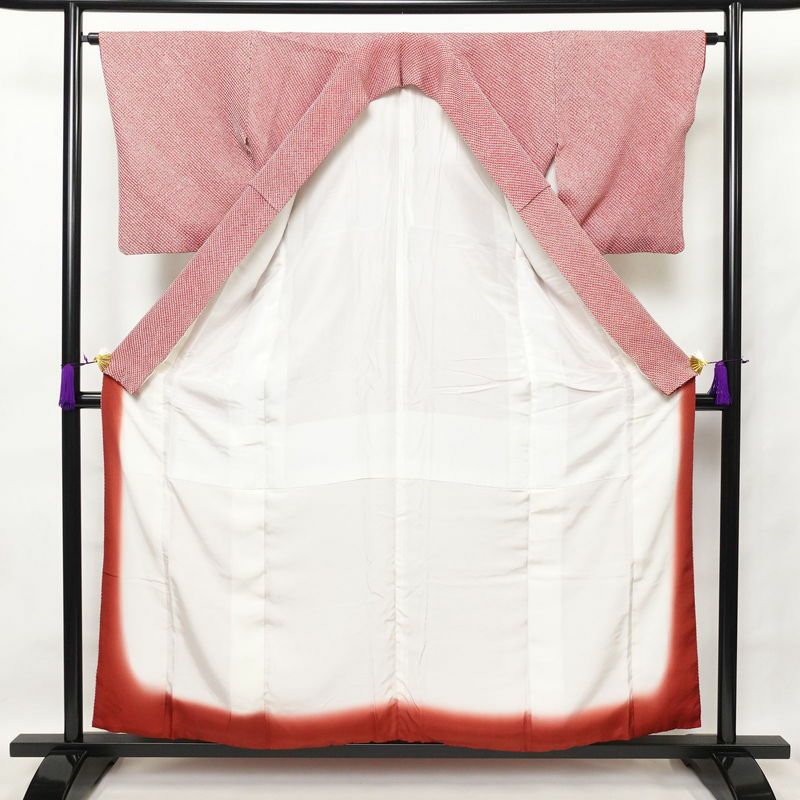 小紋 絞り 総絞り 正絹 古典柄 袷仕立て 身丈159.5cm 裄丈63.5cm ピンク_画像3