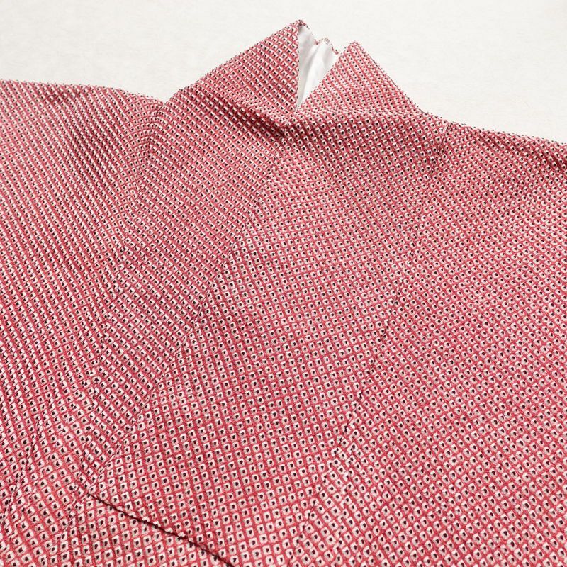 小紋 絞り 総絞り 正絹 古典柄 袷仕立て 身丈159.5cm 裄丈63.5cm ピンク_画像15