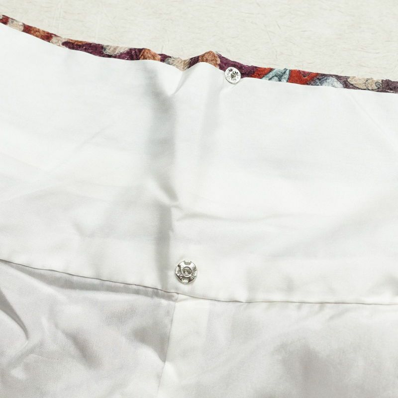 小紋 良品 正絹 花柄 袷仕立て 身丈156.5cm 裄丈63.5cm 辻が花風 赤・朱_画像18