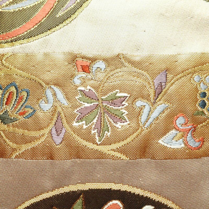 袋帯 六通柄 良品 フォーマル用 正絹 幾何学柄・抽象柄 ベージュ_画像4