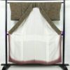 小紋 良品 落款入り 南部幸雄 二代目 縮緬 総柄 正絹 古典柄 袷仕立て 身丈154.5cm 裄丈63.5cm 一部しつけ糸付き 着物 緑・うぐいす色_画像3