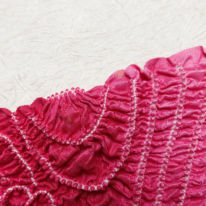 帯揚げ 絞り 正絹 花柄 ピンク_画像12