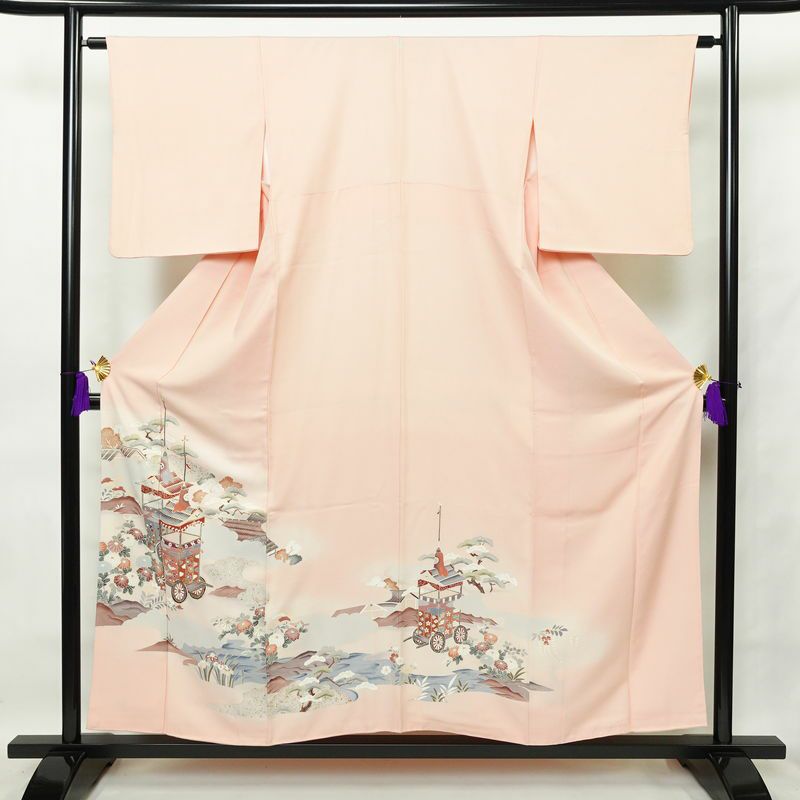 躾糸付未使用 アンティーク夏着物 絽 総比翼 正絹色留袖 希少品