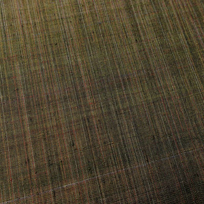 紬 正絹 その他の柄 袷仕立て 身丈156cm 裄丈63cm 緑・うぐいす色_画像7