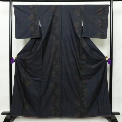 大島紬 良品 証紙なし しつけ糸付き 正絹 古典柄 袷仕立て 身丈159cm