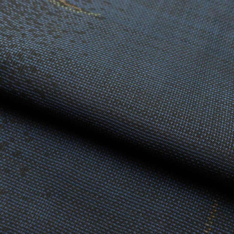 本場大島紬 純泥染 良品 証紙あり しつけ糸付き 正絹 花柄 袷仕立て 身丈163.5cm 裄丈66.5cm 青・紺_画像18