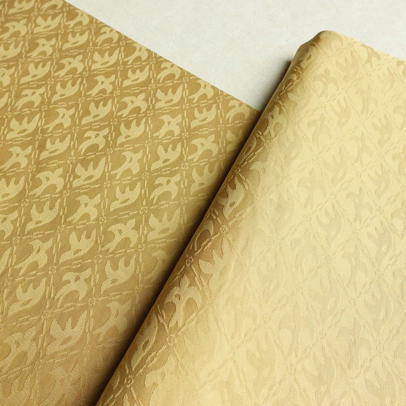 袋帯 六通柄 正絹 古典柄 刺繍 独楽 傘 黄・黄土色_画像12