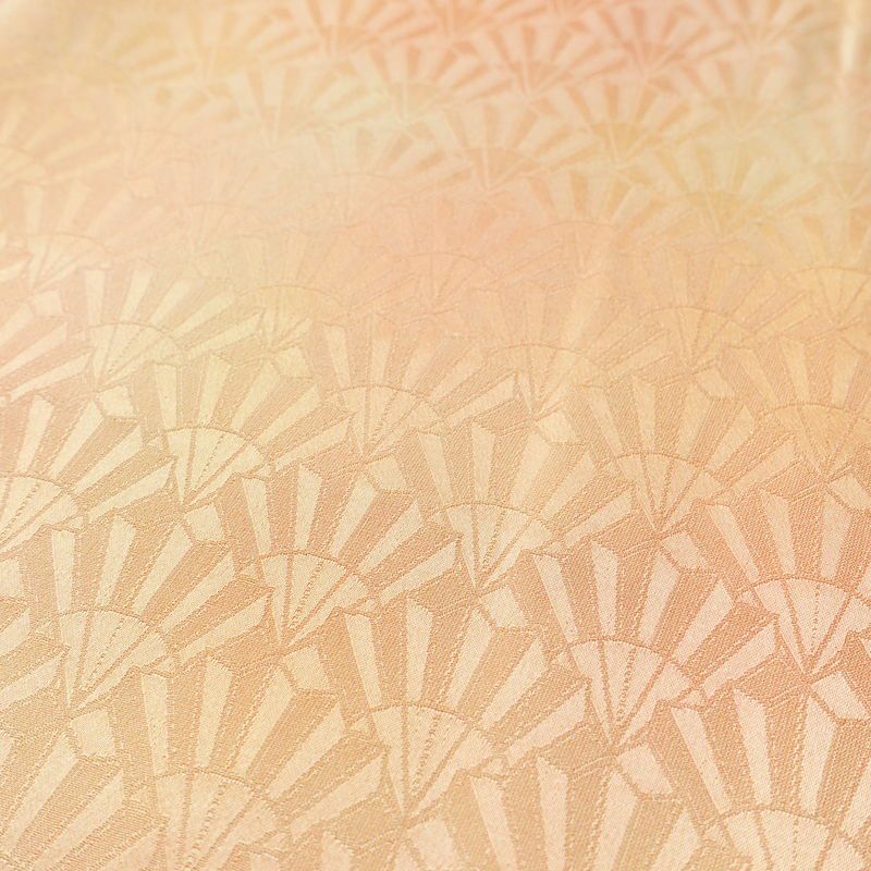 小紋 付下小紋 良品 一つ紋付き 正絹 古典柄 袷仕立て 身丈159.5cm 裄丈63.5cm ぼかし 橙_画像7