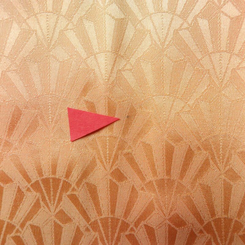 小紋 付下小紋 良品 一つ紋付き 正絹 古典柄 袷仕立て 身丈159.5cm 裄丈63.5cm ぼかし 橙_画像11