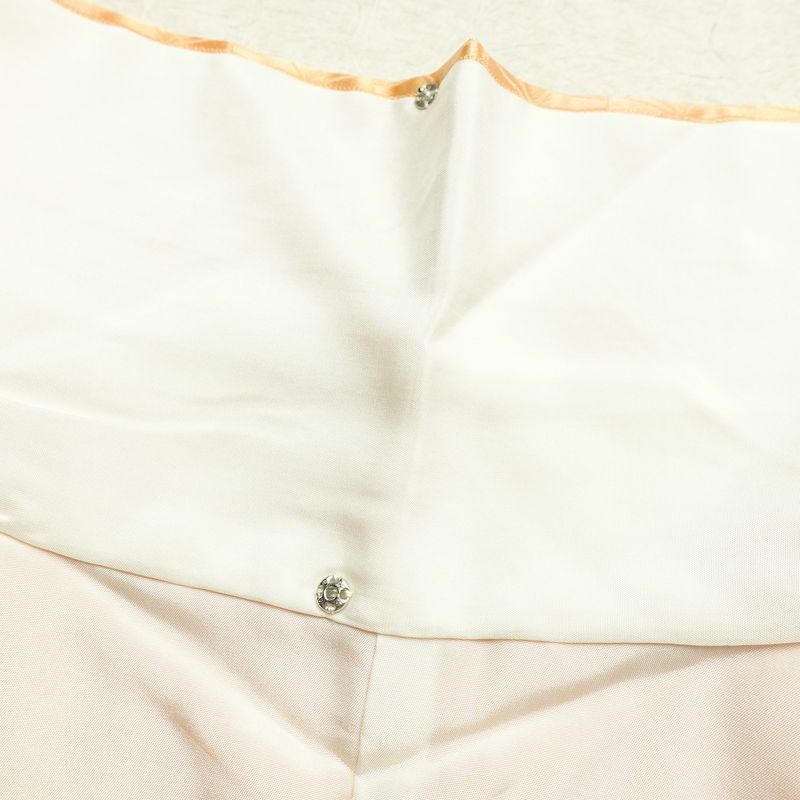 小紋 付下小紋 良品 一つ紋付き 正絹 古典柄 袷仕立て 身丈159.5cm 裄丈63.5cm ぼかし 橙_画像19