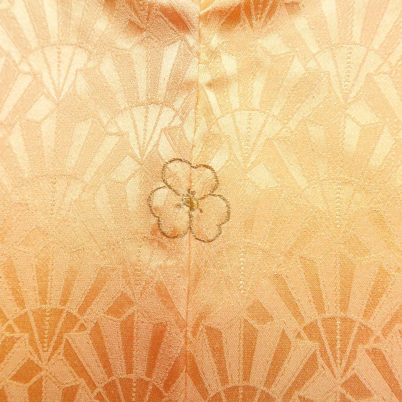 小紋 付下小紋 良品 一つ紋付き 正絹 古典柄 袷仕立て 身丈159.5cm 裄丈63.5cm ぼかし 橙_画像20