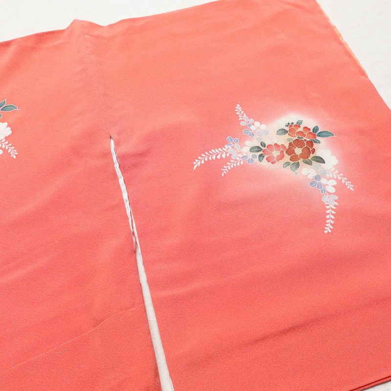 訪問着 縮緬 正絹 古典柄 袷仕立て 身丈158.5cm 裄丈67cm 箔 ピンク_画像13