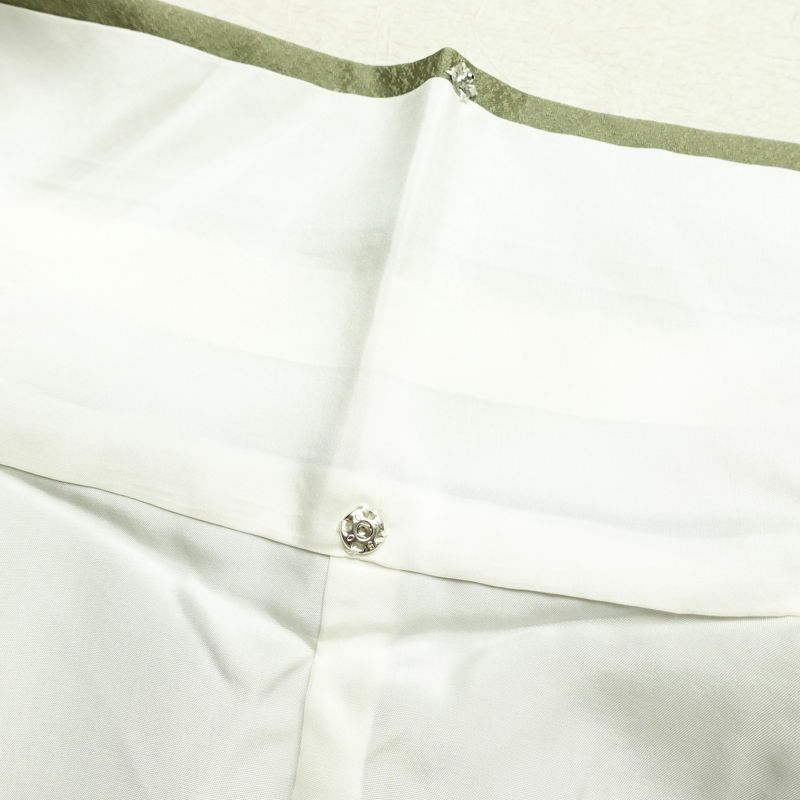 付け下げ 正絹 その他の柄 袷仕立て 身丈167.5cm 裄丈65cm 緑・うぐいす色_画像18