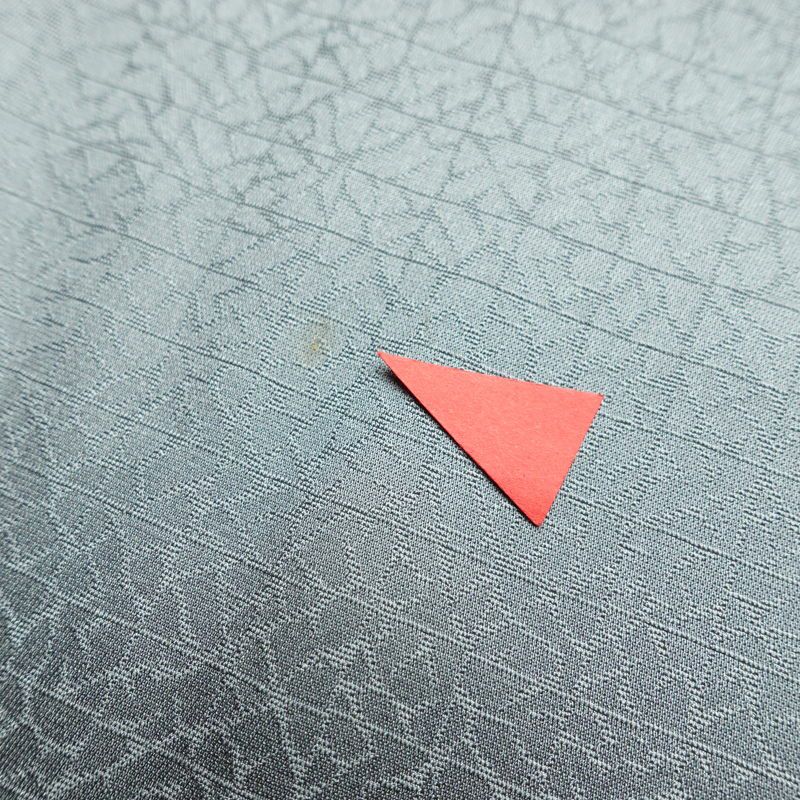 付け下げ 良品 しつけ糸付き 一つ紋付き 正絹 風景柄 袷仕立て 身丈160cm 裄丈64cm 箔 刺繍 青・紺_画像13