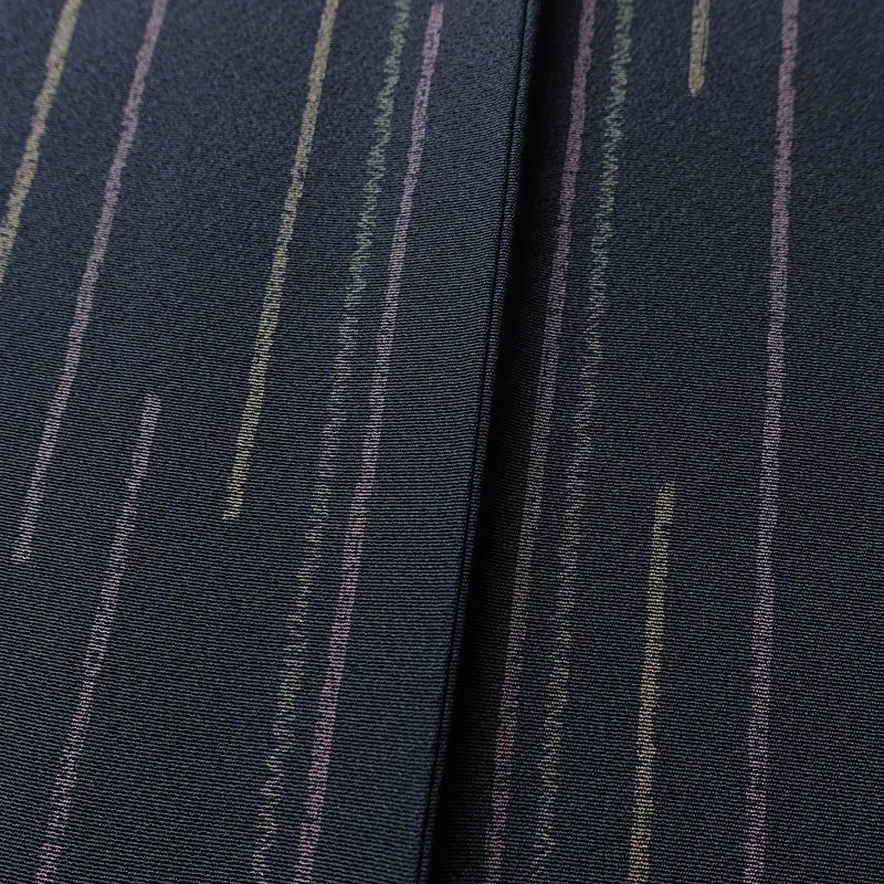 小紋 縮緬 正絹 幾何学柄・抽象柄 袷仕立て 身丈163.5cm 裄丈65.5cm 青・紺_画像8