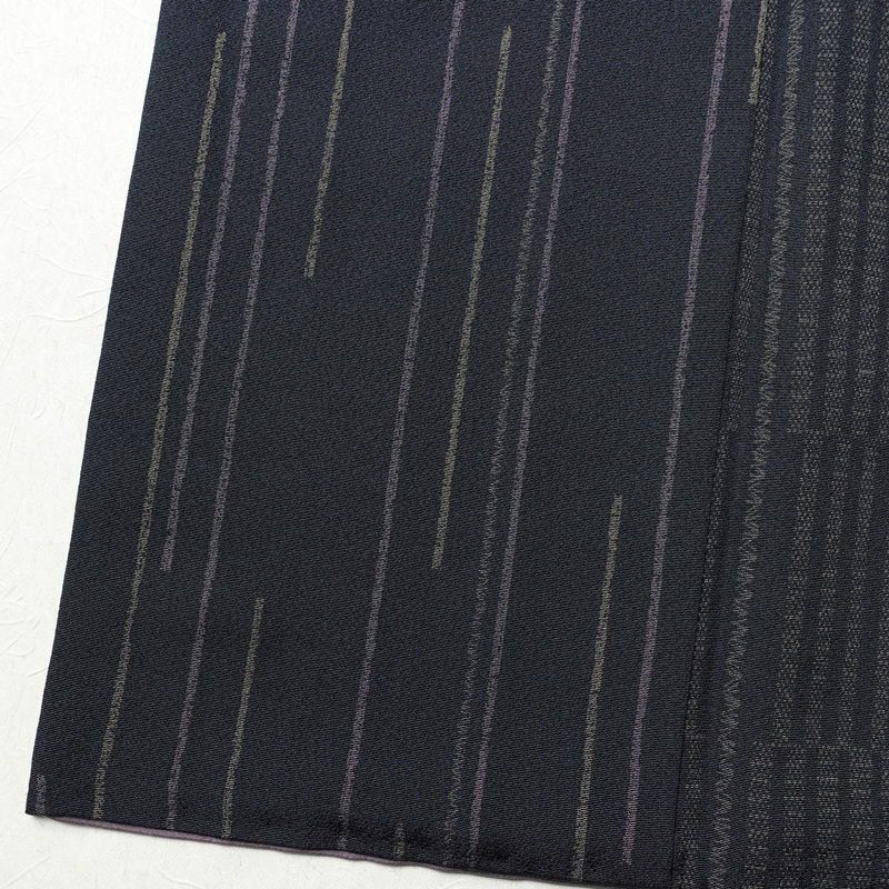 小紋 縮緬 正絹 幾何学柄・抽象柄 袷仕立て 身丈163.5cm 裄丈65.5cm 青・紺_画像10