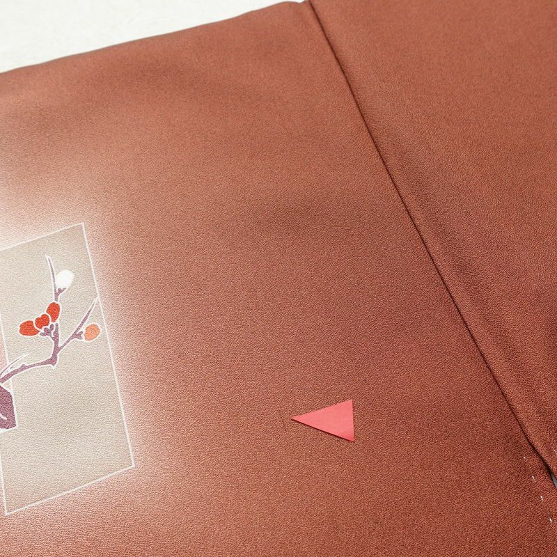 付け下げ 正絹 古典柄 袷仕立て 身丈163cm 裄丈68cm 箔 刺繍 相良刺繍 茶_画像12