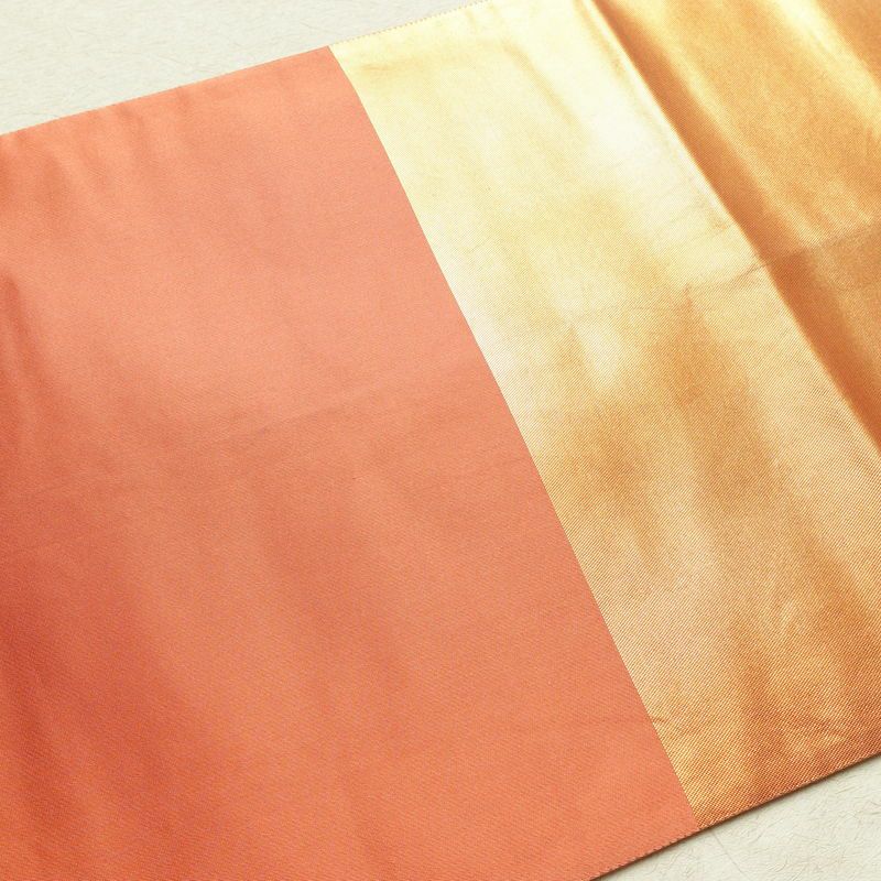 袋帯 六通柄 フォーマル用 正絹 花柄 蝶 箔 橙_画像14