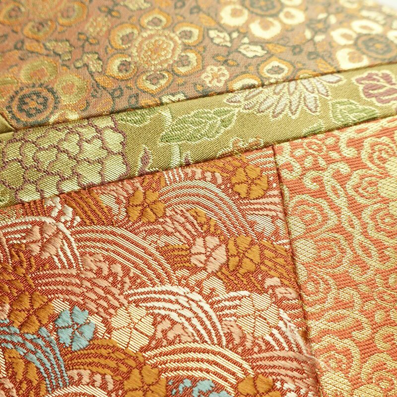 袋帯 太鼓柄 良品 切嵌 フォーマル用 正絹 幾何学柄・抽象柄 箔 茶_画像6