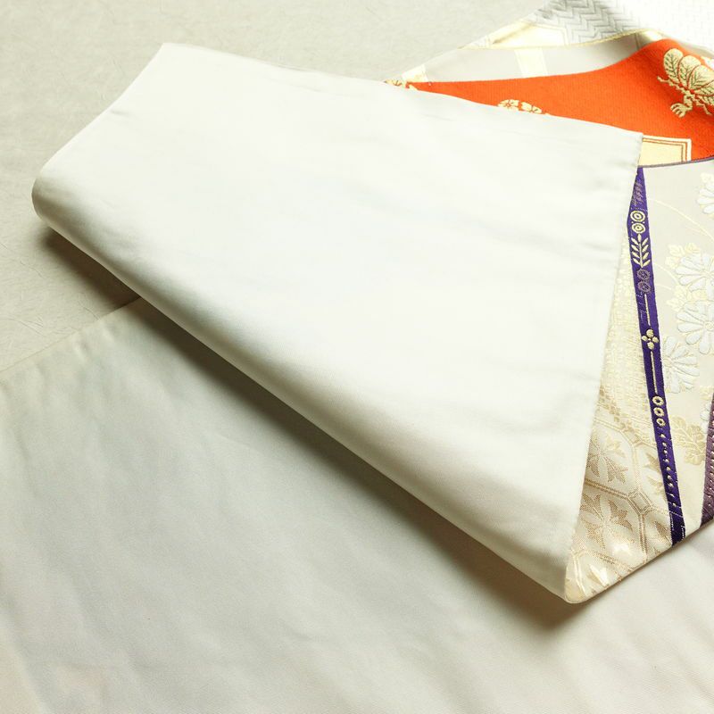 袋帯 六通柄 フォーマル用 正絹 古典柄 扇面 箔 ベージュ_画像8