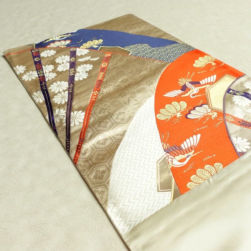 袋帯 六通柄 フォーマル用 正絹 古典柄 扇面 箔 ベージュ_画像20