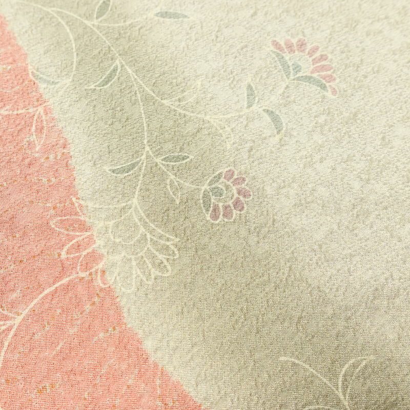 小紋 絞り 正絹 花柄 袷仕立て 身丈157cm 裄丈68cm 緑・うぐいす色_画像6