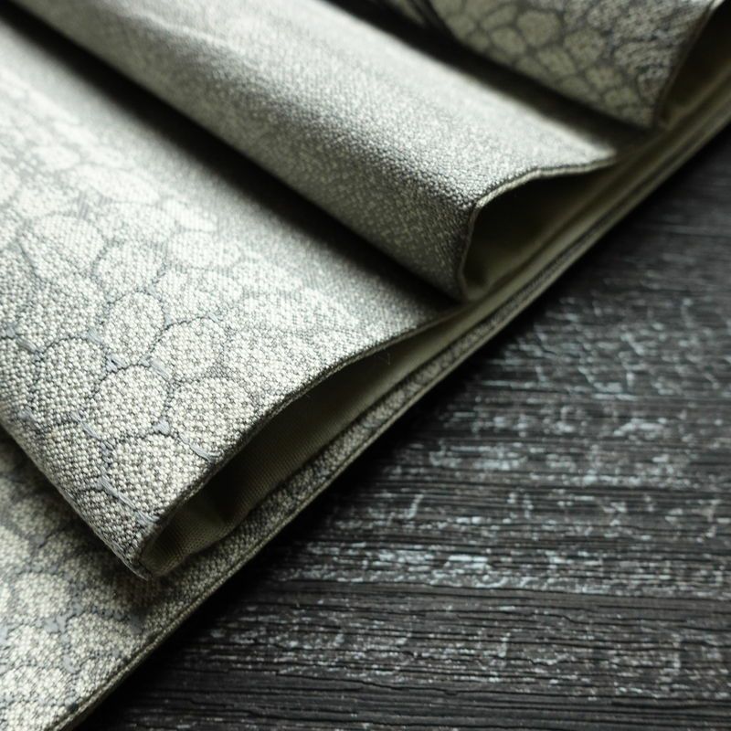 袋帯 六通柄 フォーマル用 正絹 風景柄 金糸 グレー_画像21