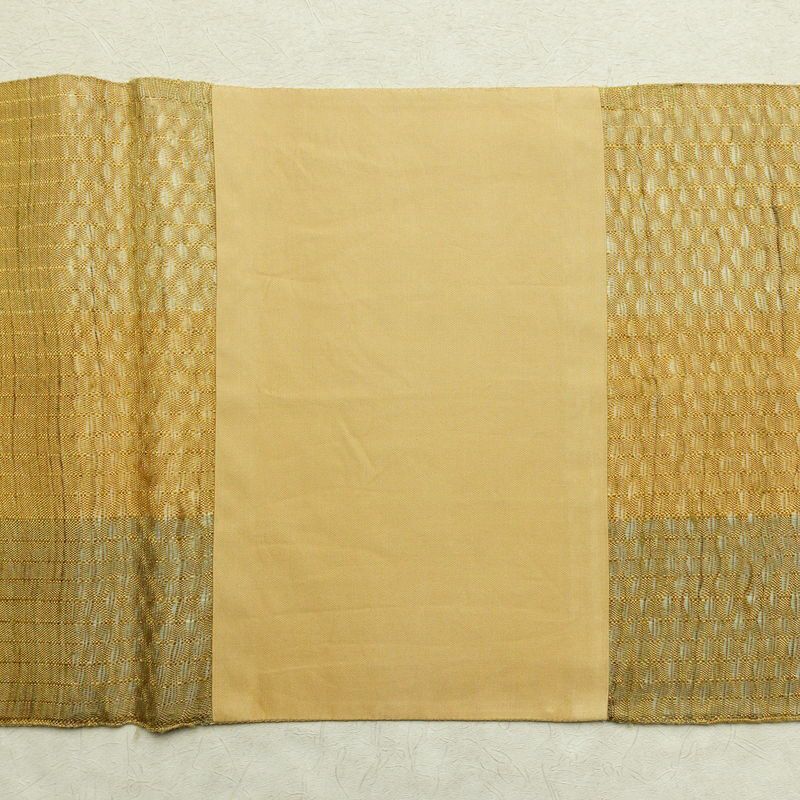 袋帯 太鼓柄 良品 すくい織 一般用 正絹 風景柄 黄・黄土色_画像15