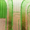名古屋帯 六通柄 美品 正絹 幾何学柄・抽象柄 名古屋仕立て 緑・うぐいす色_画像4