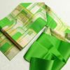 名古屋帯 六通柄 美品 正絹 幾何学柄・抽象柄 名古屋仕立て 緑・うぐいす色_画像15