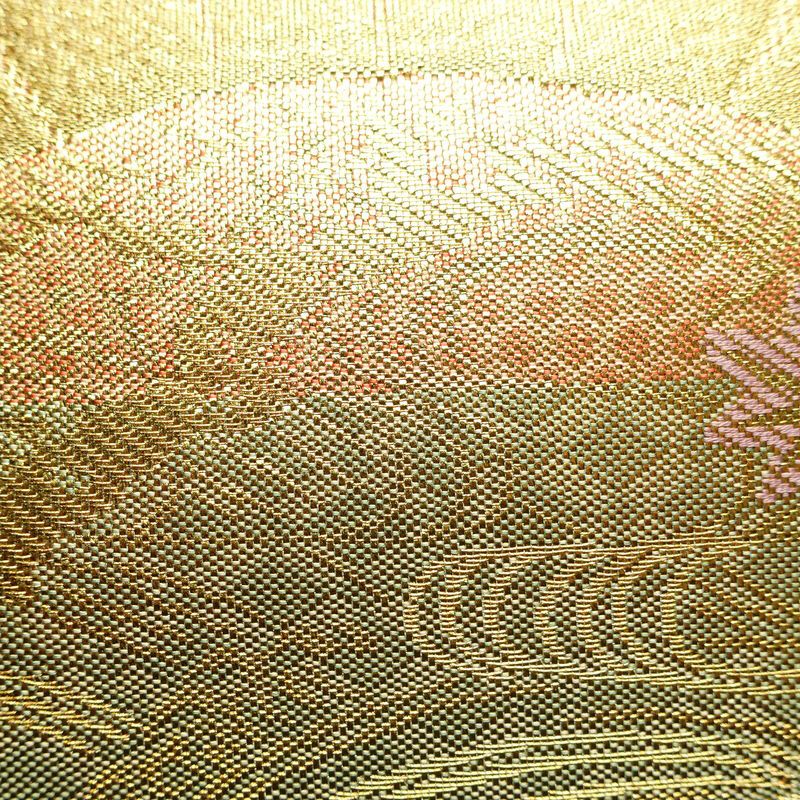 袋帯 佐賀錦 本場筑前博多織 六通柄 良品 証紙あり フォーマル用 正絹 古典柄 金・銀_画像6