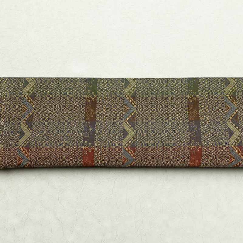 袋帯 全通柄 良品 一般用 正絹 幾何学柄・抽象柄 多色使い_画像13