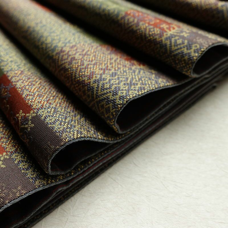 袋帯 全通柄 良品 一般用 正絹 幾何学柄・抽象柄 多色使い_画像18