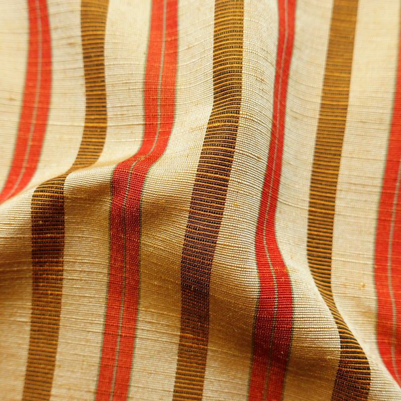 紬 しつけ糸付き 正絹 縞柄・線柄 袷仕立て 身丈155cm 裄丈63cm ベージュ_画像21