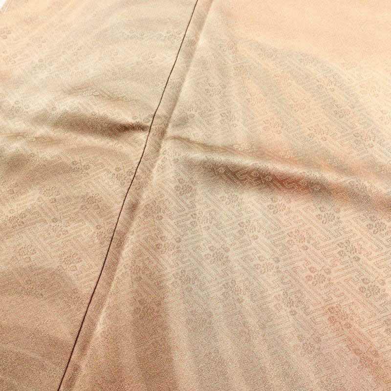 付け下げ 良品 しつけ糸付き 綸子 正絹 流水・波柄 袷仕立て 身丈156cm 裄丈65cm 橙_画像6