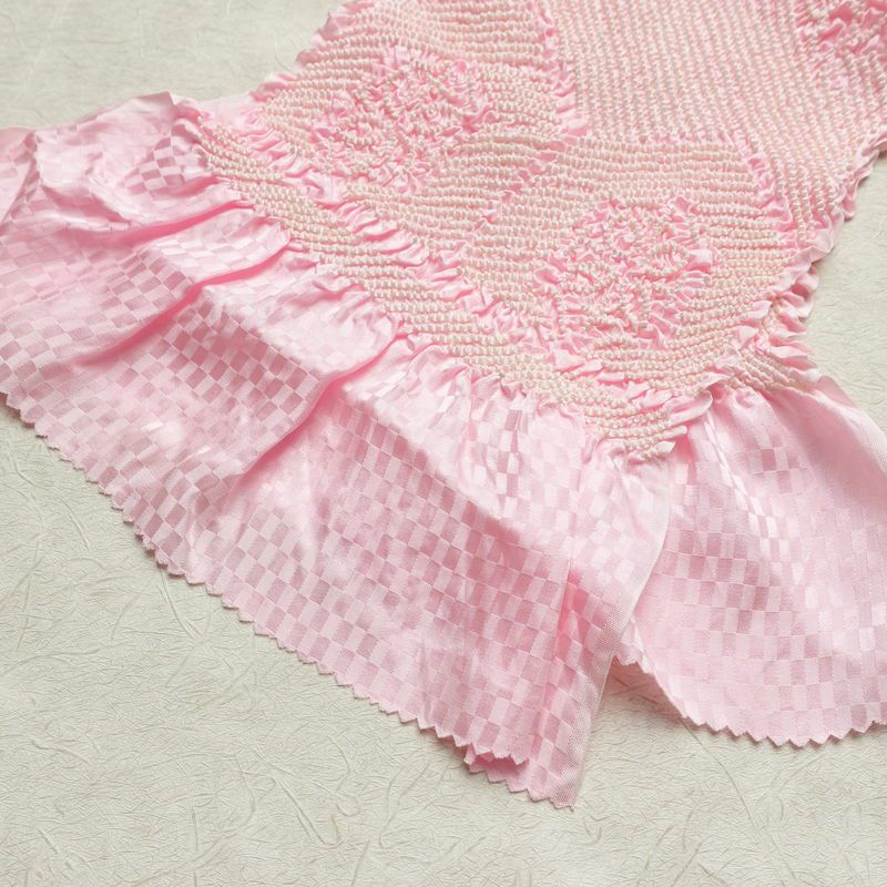 帯揚げ 良品 絞り 正絹 古典柄 ピンク_画像6