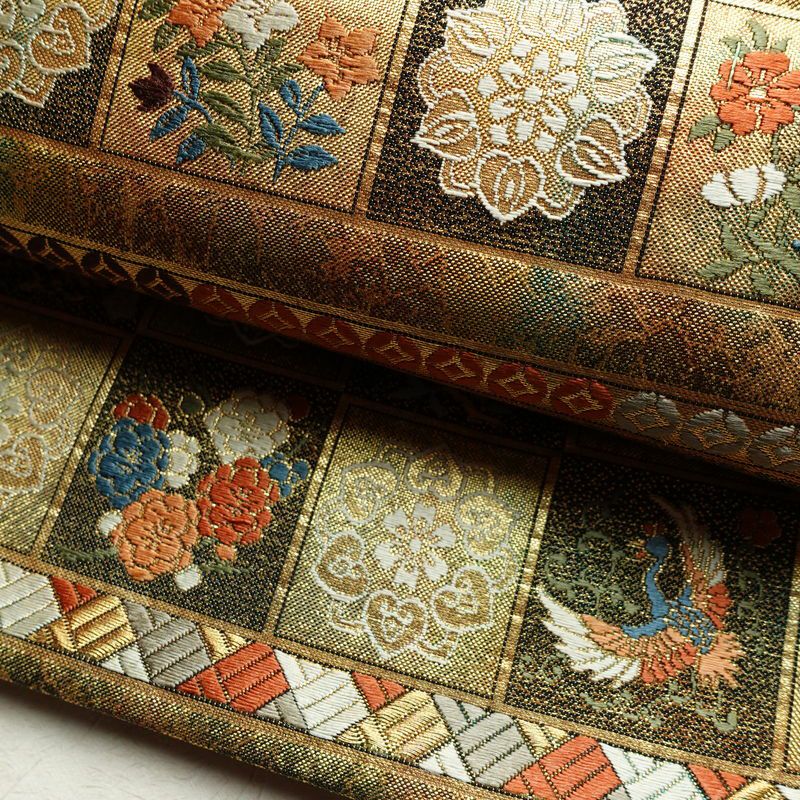 袋帯 六通柄 フォーマル用 正絹 幾何学柄・抽象柄 箔 多色使い_画像6