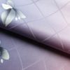 小紋 しつけ糸付き 正絹 花柄 袷仕立て 身丈162.5cm 裄丈66.5cm 紫・藤色_画像20