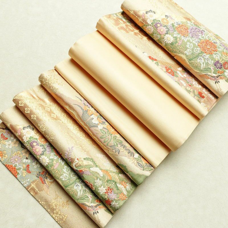 袋帯 六通柄 良品 フォーマル用 正絹 古典柄 金通し ベージュ_画像18