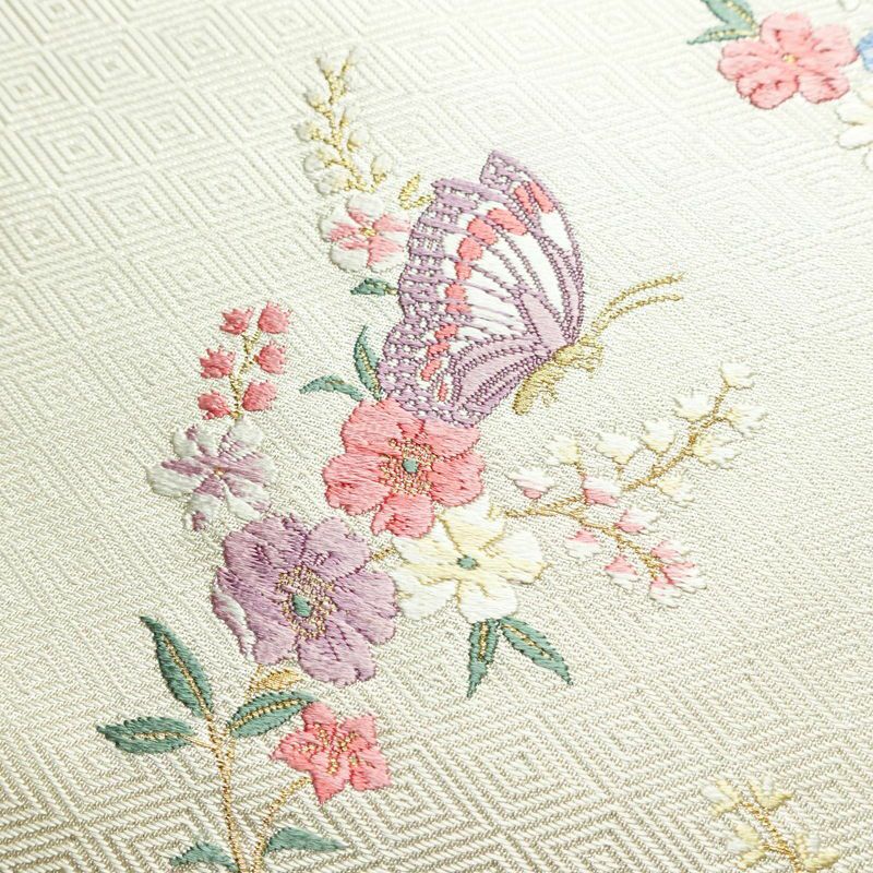 袋帯 未仕立て品 六通柄 正絹 花柄 フォーマル 白_画像5