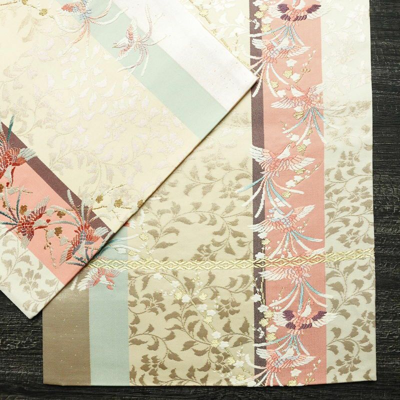 袋帯 六通柄 良品 フォーマル用 正絹 人物・動物柄 クリーム_画像14