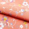 単衣 小紋 良品 縮緬 ポリエステル 花柄 単衣仕立て 身丈154.5cm 裄丈65.5cm ピンク_画像20